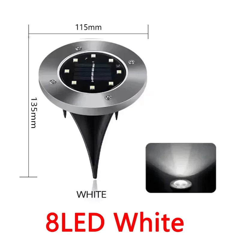 Solar Lights Outdoor 8/20LEDs Disk Underground Lamp Spotlight