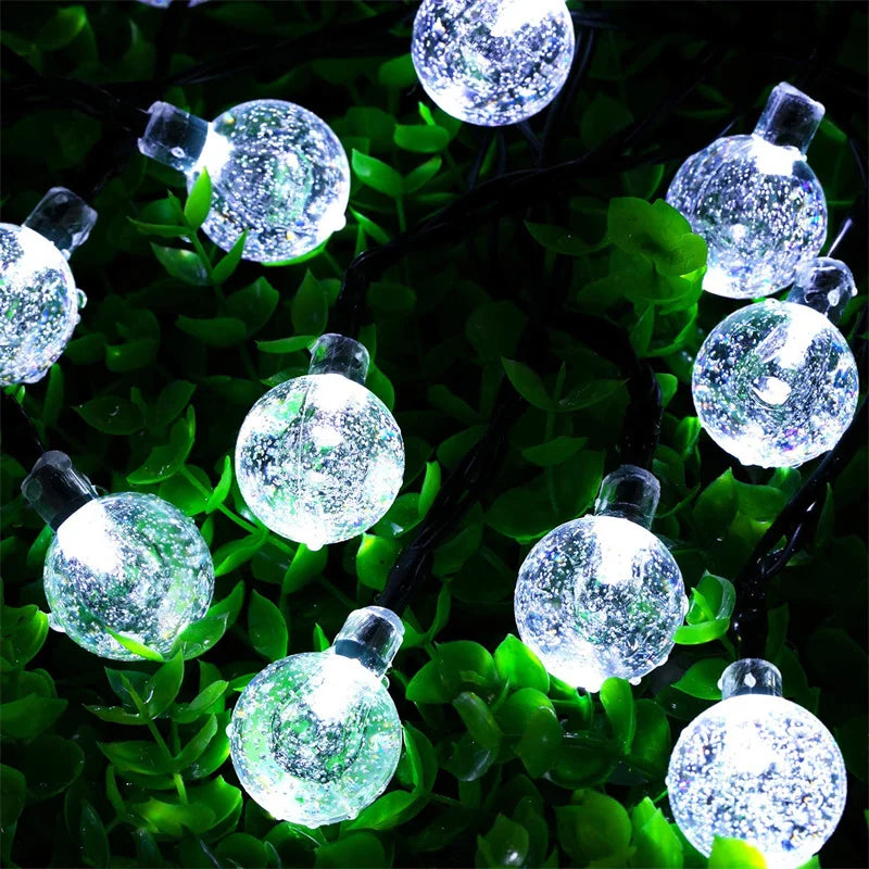 Solar String Lights Outdoor 200 Led Crystal Globe Lights