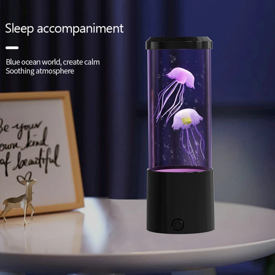 LED Jellyfish Aquarium Night Light, 7-Color Changing