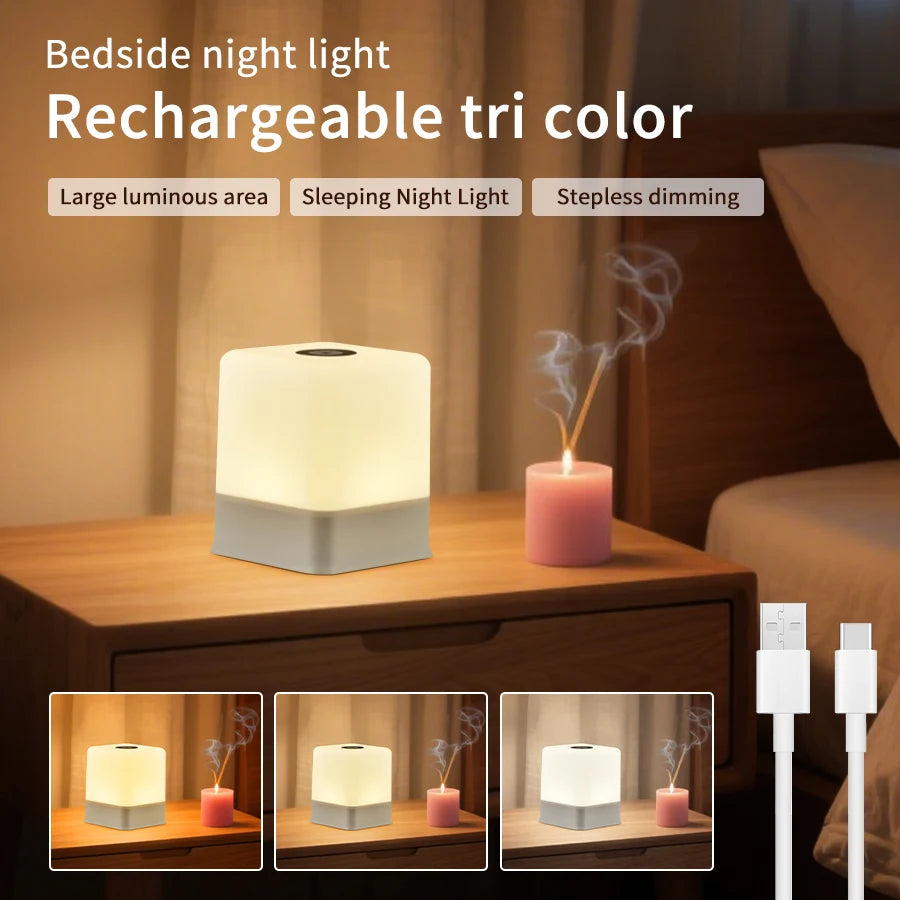 RGB White Led Table Lamp Rechargeable Bedroom Bedside