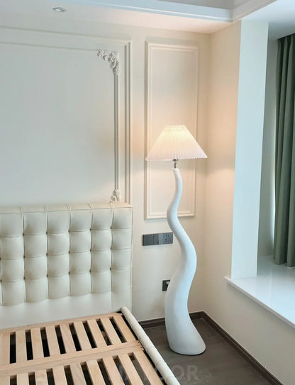 Vintage Living Room Floor Lamp Nordic Mushroom Wood Grain Light