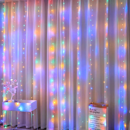LED Garland Curtain Lights 8 Modes USB Remote Control