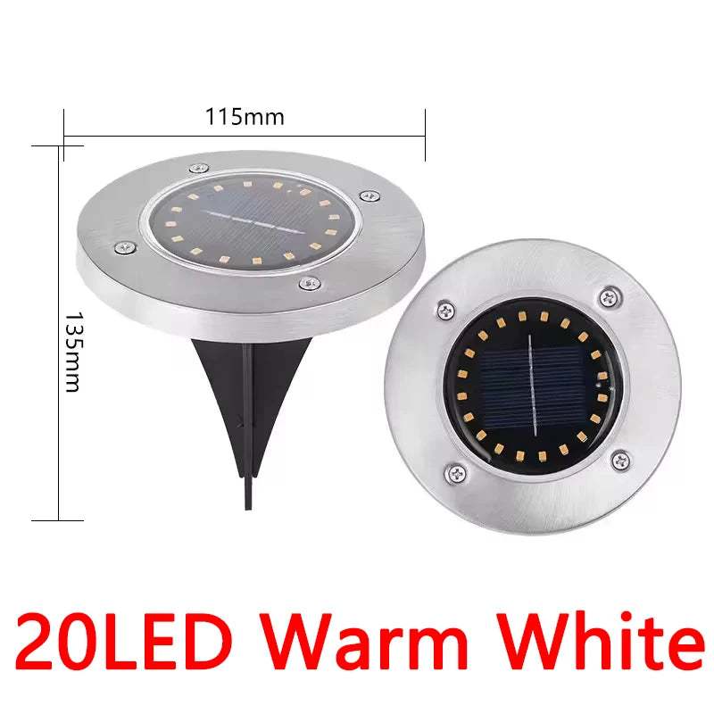 Solar Lights Outdoor 8/20LEDs Disk Underground Lamp