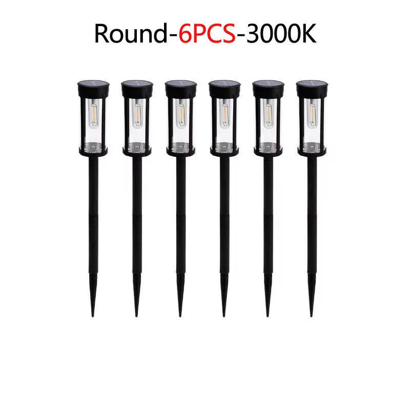 6Pack Retro Solar Pathway Lights Outdoor Waterproof Lighting