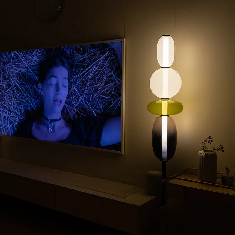Italian Creative Colored Glass Designer LED Floor Light