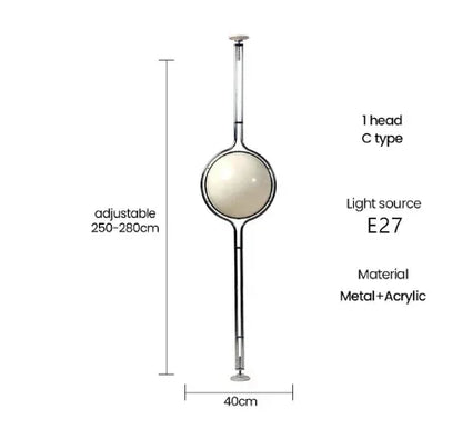 Garrault  Delord Floor Lamp Chrome Metal White Acrylic Ball