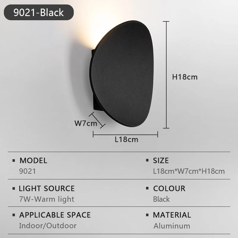 LED Wall Lamp Indoor and Outdoor IP65 Waterproof White/black Modern