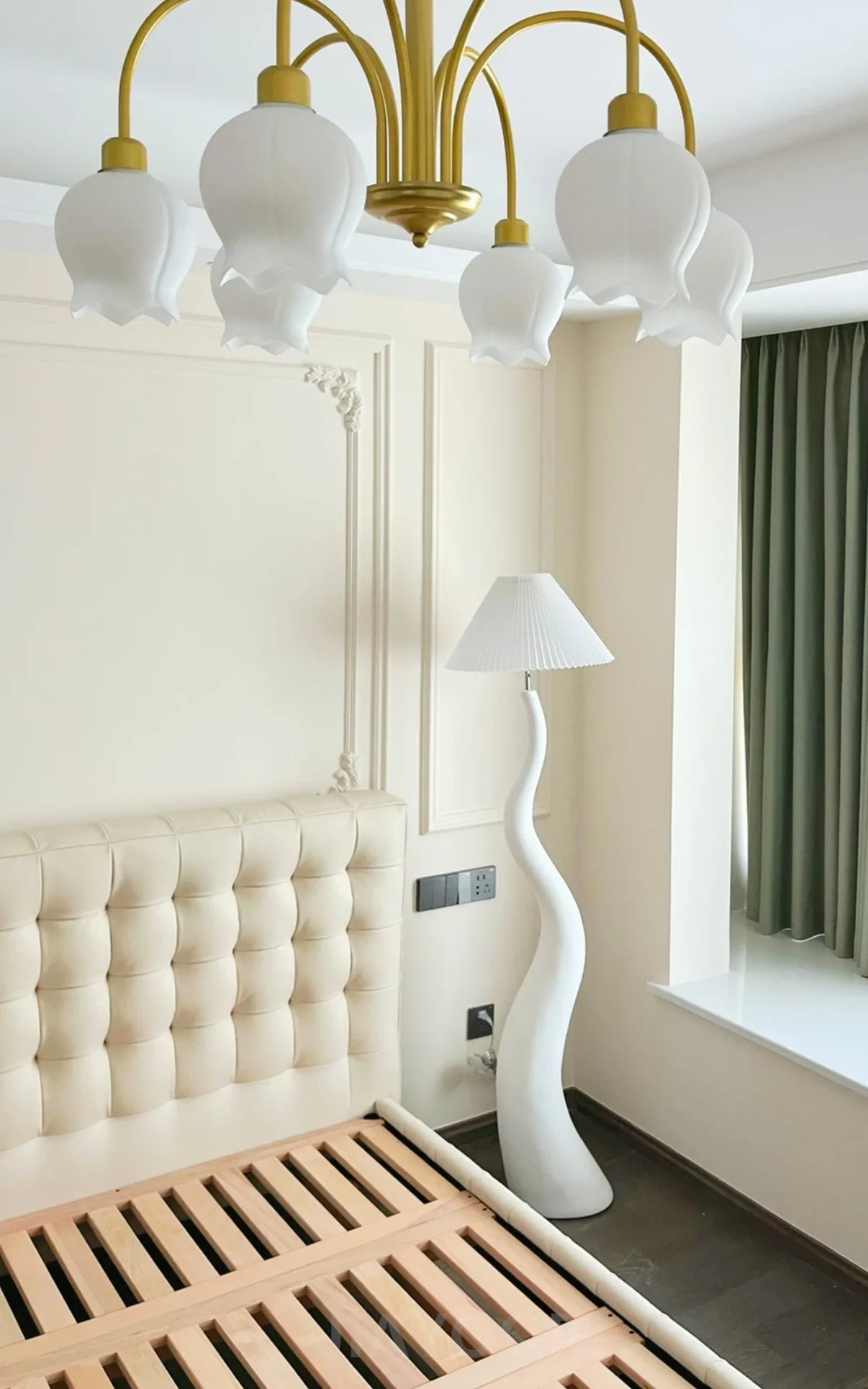 Vintage Living Room Floor Lamp Nordic Mushroom Wood Grain Light