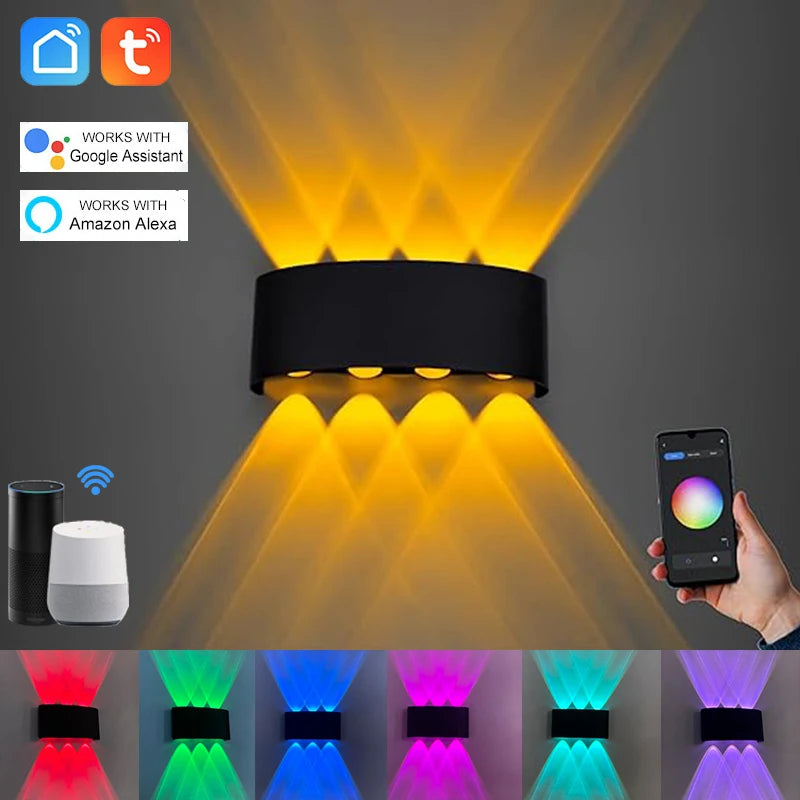 Tuya  Up and Down Wall Light Smart Life APP RGB Outdoor light
