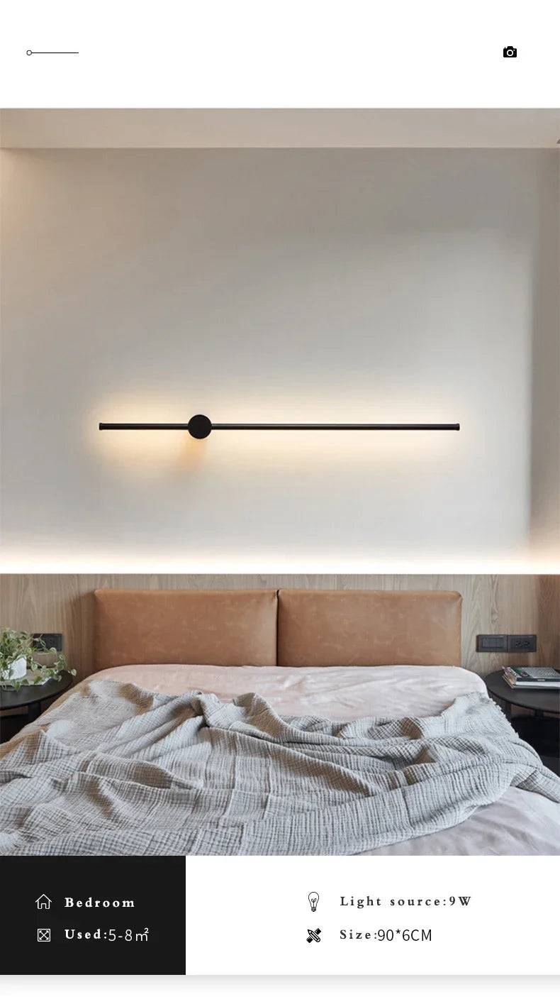 Nordic Art Design Minimalist Long Line Wall Lamps Modern