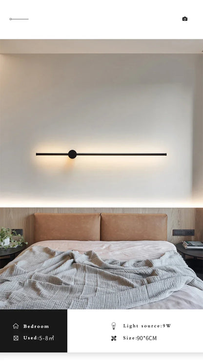 Nordic Art Design Minimalist Long Line Wall Lamps Modern