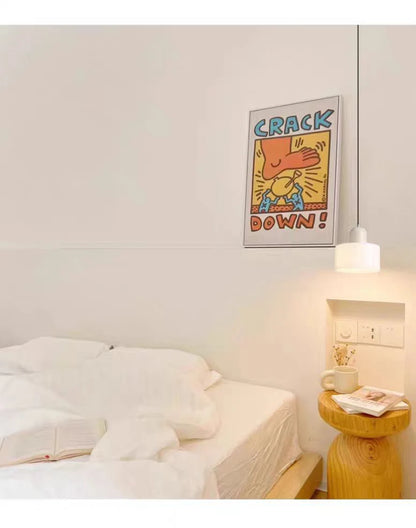 Nordic Modern Glass Bedroom Bedside Long Line Small Chandelier
