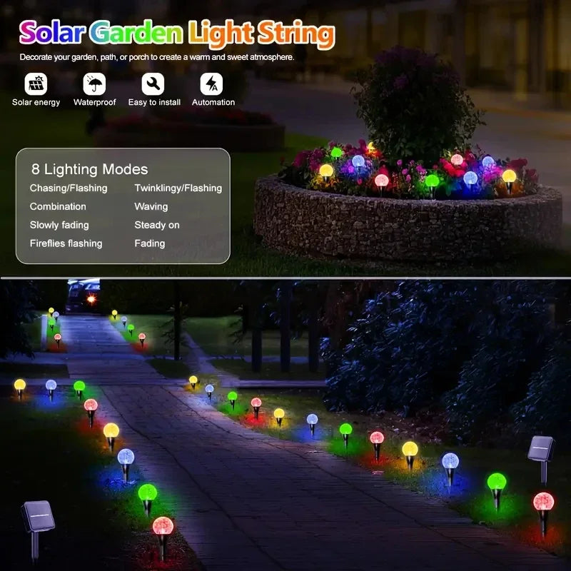 Leds Solar Garden Crystal Lights, Outdoor Lawn Lights