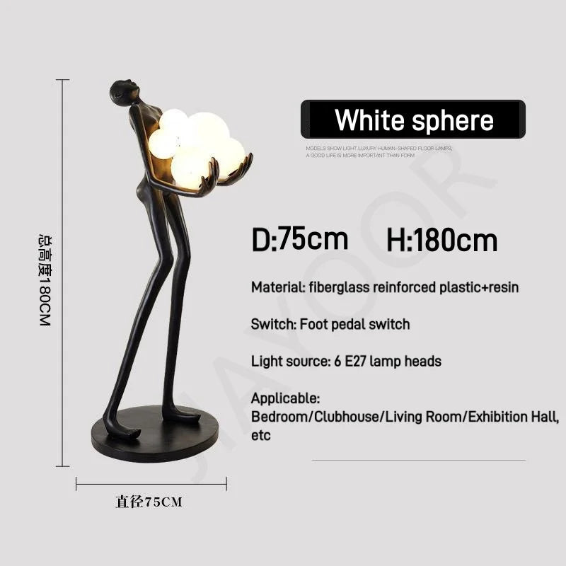 Nordic Humanoid Floor Lamp Sculpture Design Exhibition Lamp