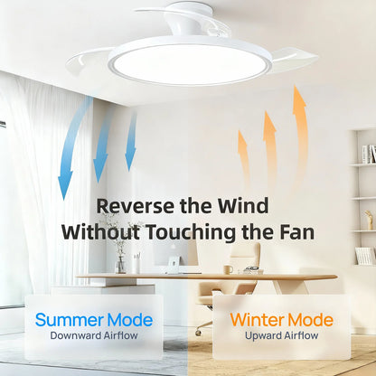 Modern Invisible Ceiling Fan with LED Light DC motor