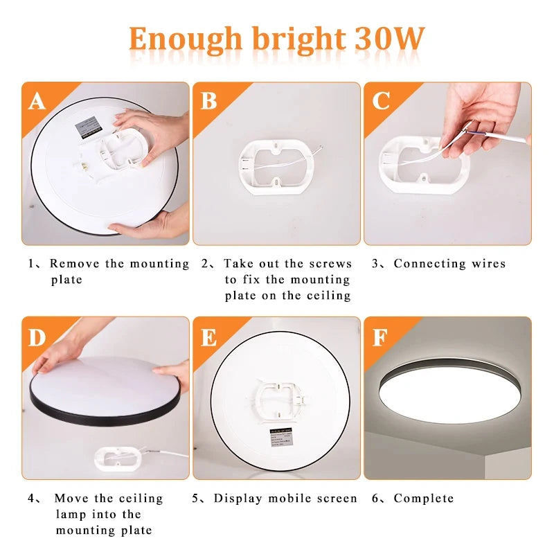 Led Ceiling Light Modern Ultra-Thin Panel Light Lamp
