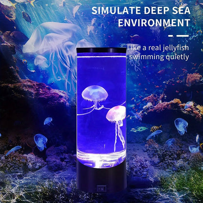 Simulated Jellyfish Cylindrical Quiet Light Home Decoration