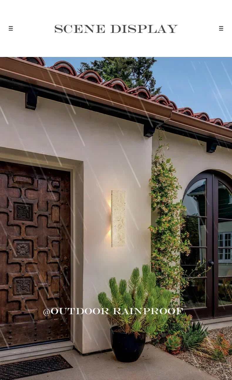 Outdoor Waterproof Wall Lamps Strip Natural stone Wall Lights