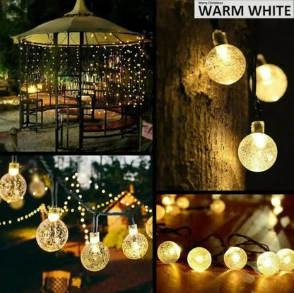 Solar Bubble Ball String Light Outdoor Lighting Waterproof 8 Functions