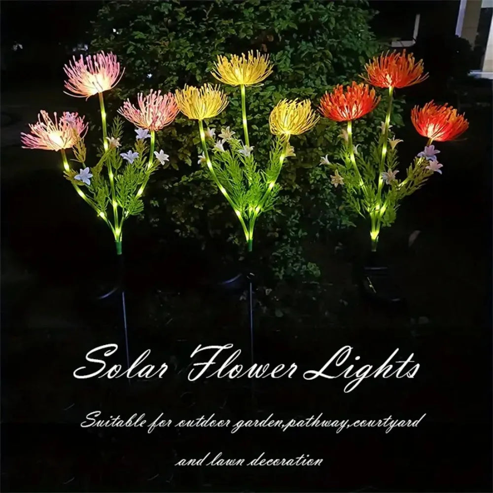 Solar Artificial Flower Stake Lights Outdoor Waterproof Garden Decor Lights