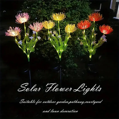 Solar Artificial Flower Stake Lights Outdoor Waterproof Garden Decor Lights