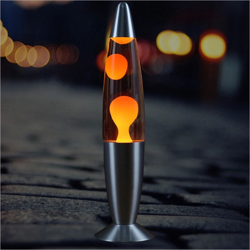 Jellyfish Decorative Lamp Metal Base Volcanic Lava Night Light