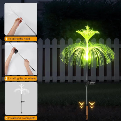 Solar 7-Color Changing Fiber Optic Christmas Tree Stake Lights