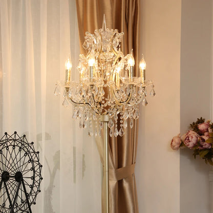 Luxury Crystal Floor Lamp Living Room Bedroom Bedside Lamp