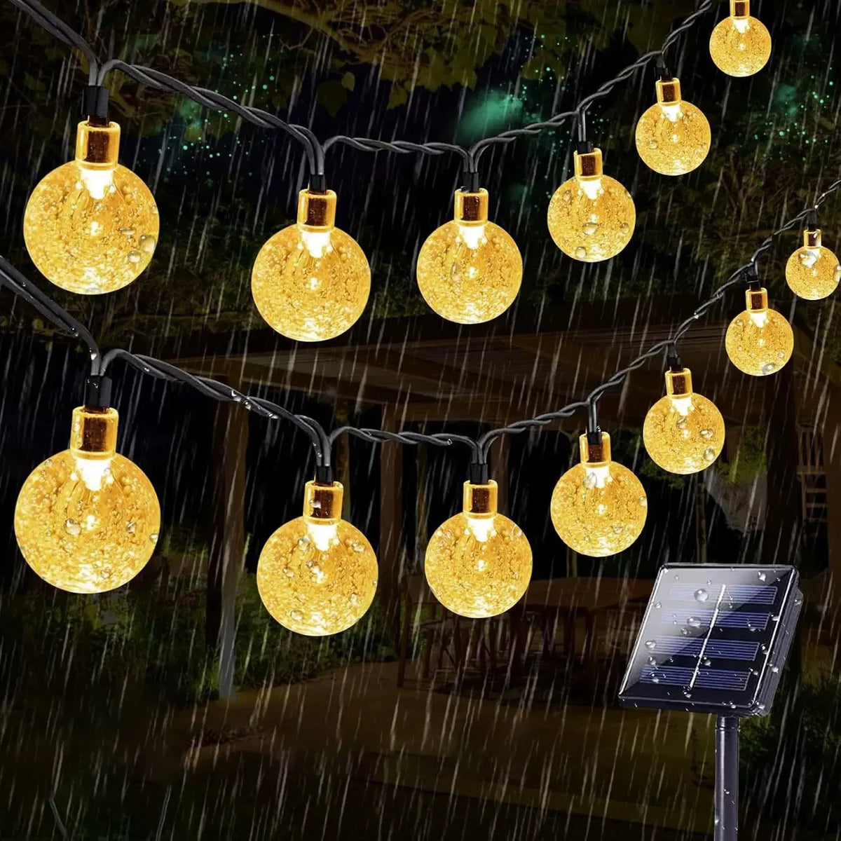 LED Solar-Powered Bubble Ball LED String Light Waterproof Outdoor