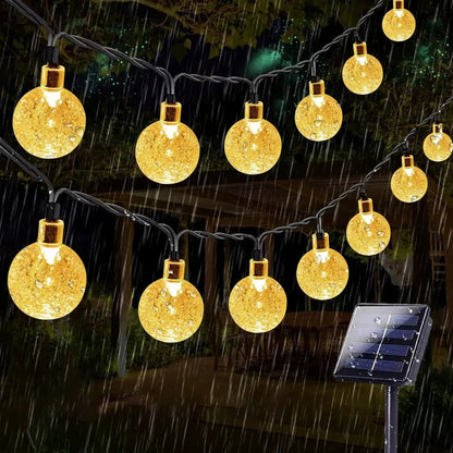 LED Solar-Powered Bubble Ball LED String Light Waterproof Outdoor