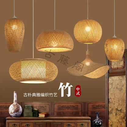 Newest Bamboo Pendant Lamp Ceiling Lights Rattan Wicker