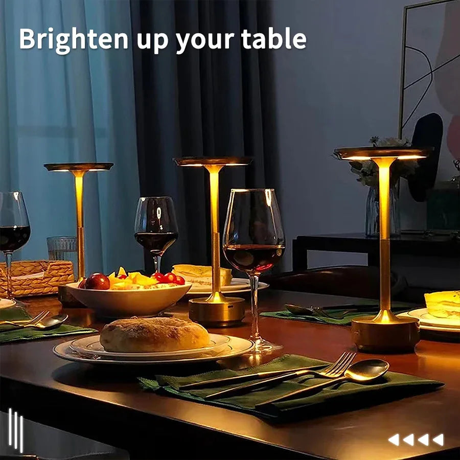 Wireless Table Lamp USB Rechargeable Touch Lamp