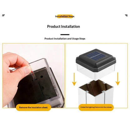 1Pcs IP65 Waterproof Solar Fence Lamp Solar LED Light