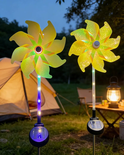 1PC Colorful Windmill Solar Garden Lamp Outdoor Pathway