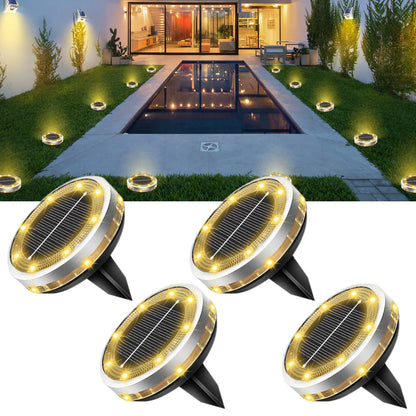 Solar Garden Lights Outdoor 8 LEDs Disk Underground Lamp