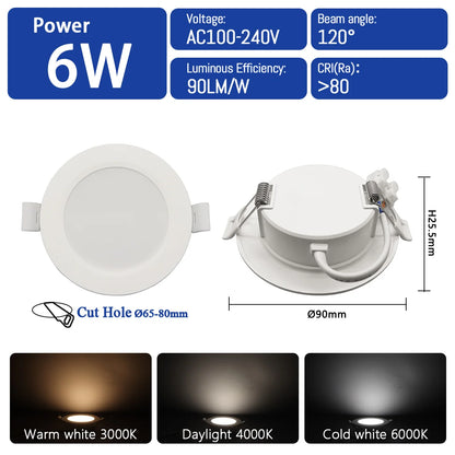 2pcs LED Downlight 110V 220V Ceiling Light Lighting