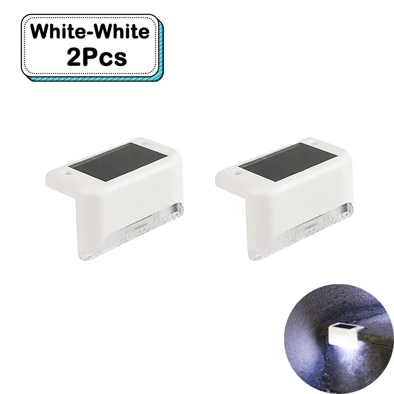 Outdoor Solar Step Lights Warm White LED Waterproof Stair Path Lighting