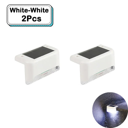 Outdoor Solar Step Lights Warm White LED Waterproof Stair Path Lighting