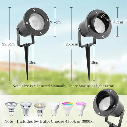 Outdoor Lawn Light IP65 Waterproof GU10 Replaceable Bulb Spot Light
