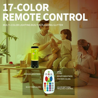 LED Lava Volcano Lamp with Remote Control RGB Light
