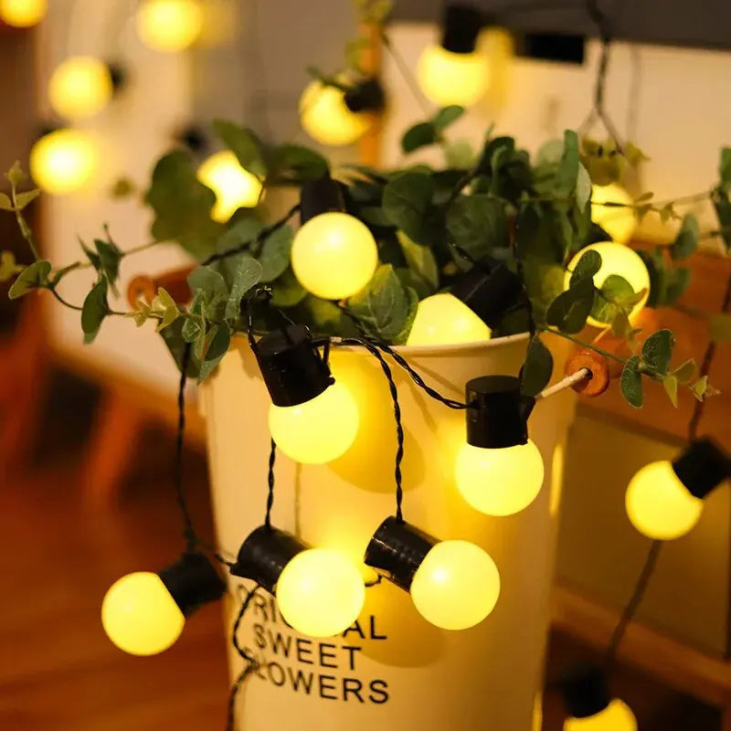 1PC LED Solar Light String Outdoor White Balls Decoration Lights