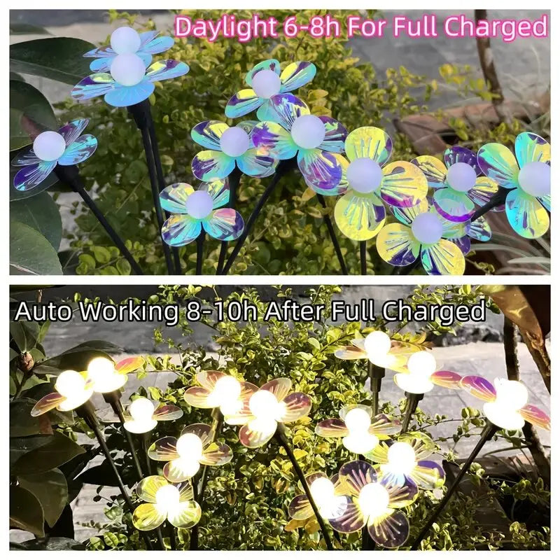 Solar Firefly Flower LED Lights Outdoor Waterproof 2 Modes Decoration