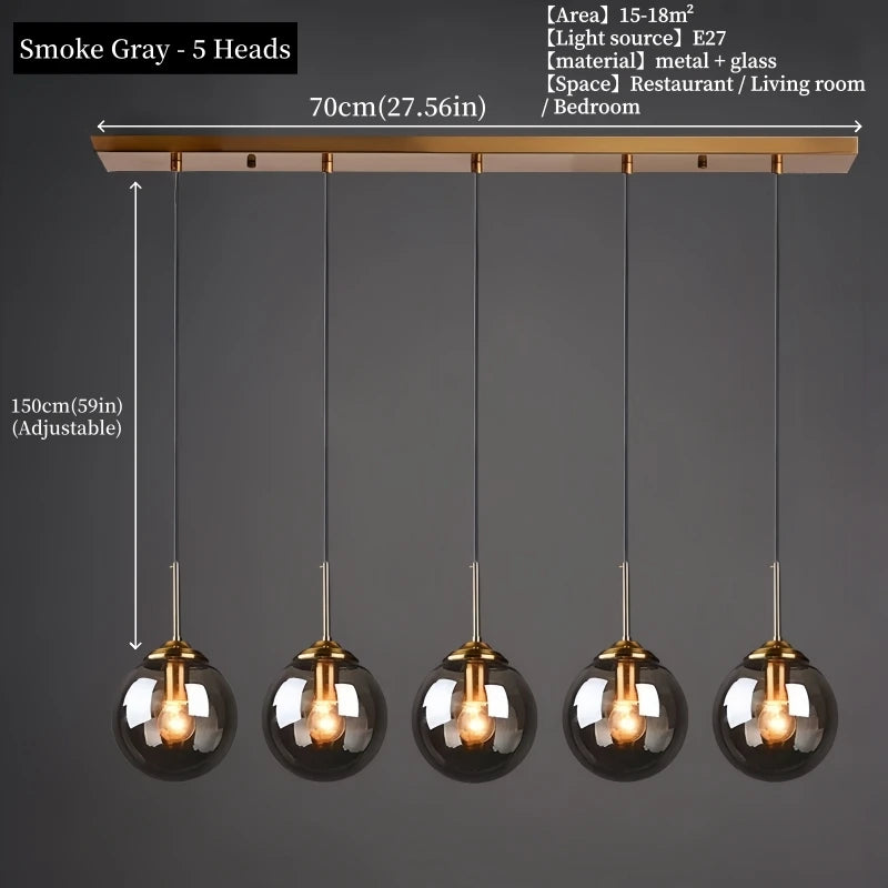 Modern Luxury Metal Chandelier Nordic Creative LED Glass