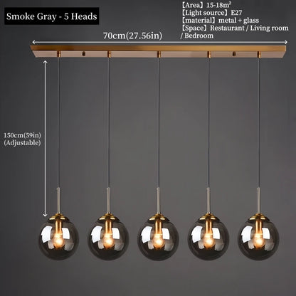 Modern Luxury Metal Chandelier Nordic Creative LED Glass