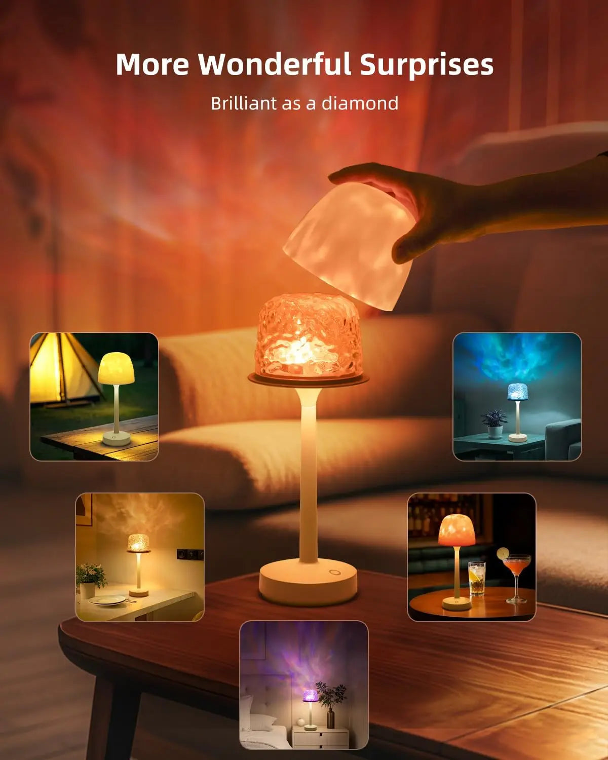 Creative Ocean Wave Cordless Projector Light RGB