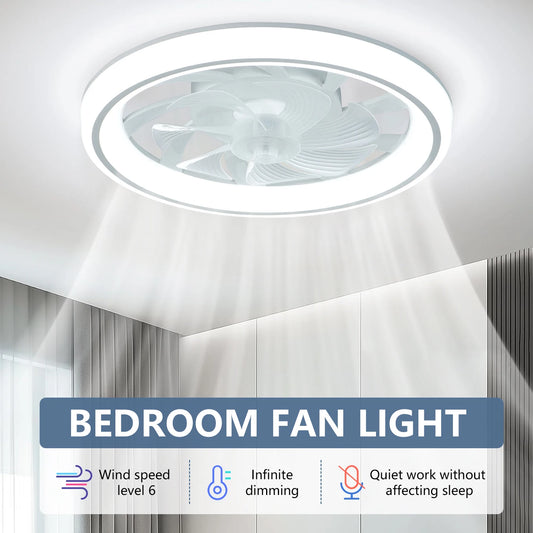 Ceiling Fan Light Thin Silent Ceiling Fan with Remote Control