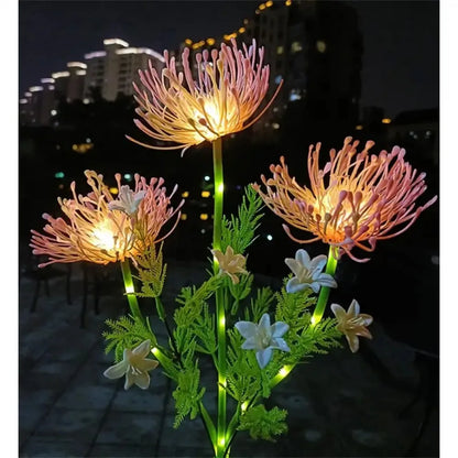 Solar Artificial Flower Stake Lights Outdoor Waterproof Garden Decor Lights