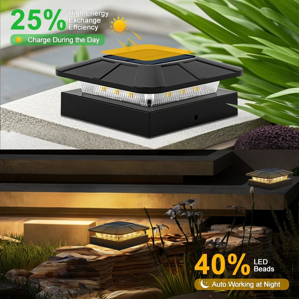 Solar Post Cap Lights Outdoor Waterproof LED Deck Lights