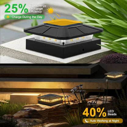 Solar Post Cap Lights Outdoor Waterproof LED Deck Lights