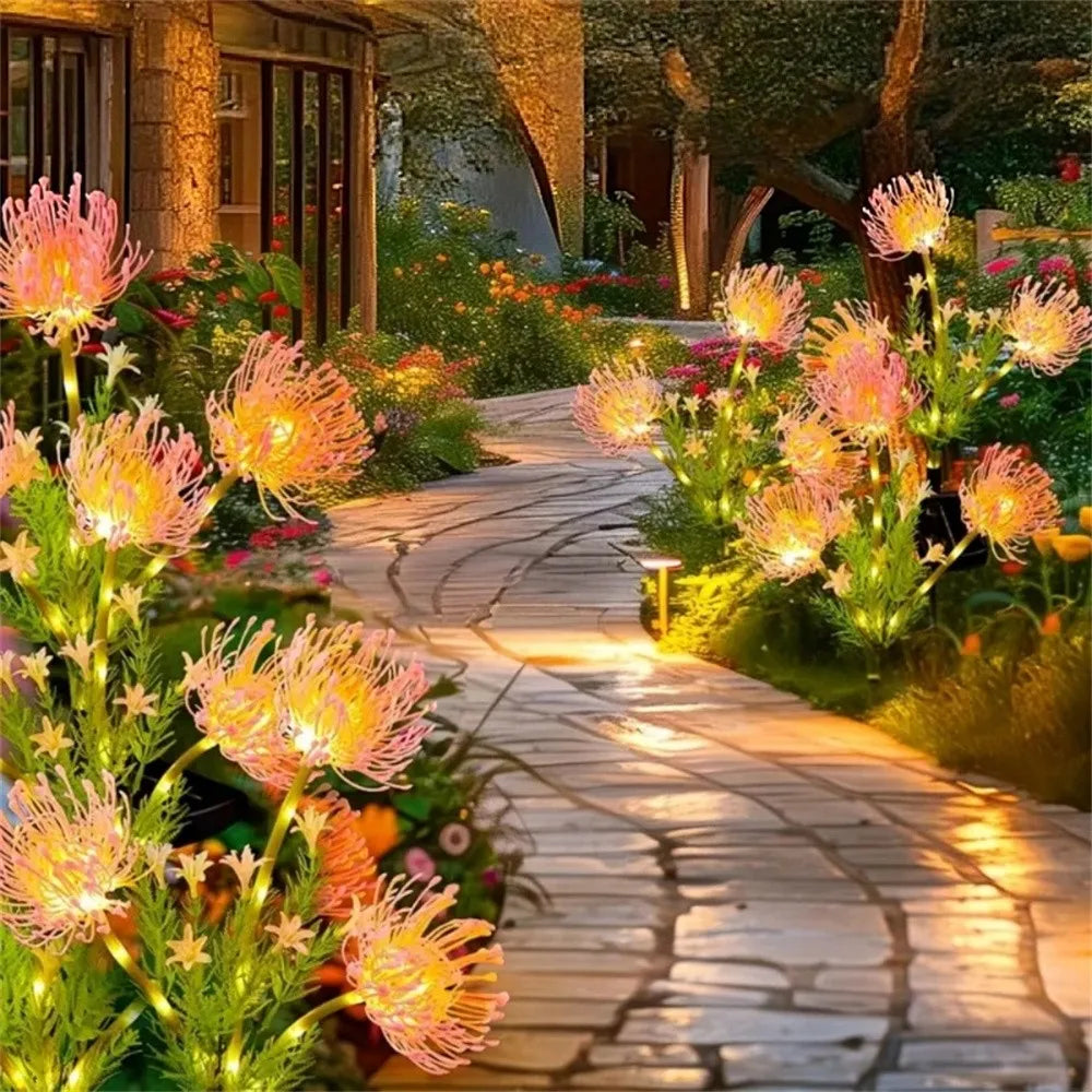 Solar Artificial Flower Stake Lights Outdoor Waterproof Garden Decor Lights